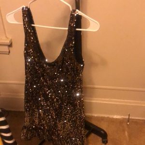 Mermaid style Sequins dress, gold size 8